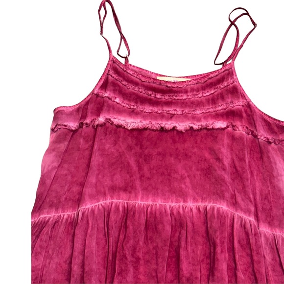 Altar’d State Spaghetti Strap Bohemian Style Dress Swim Cover Up Large Raspberry - Picture 4 of 11